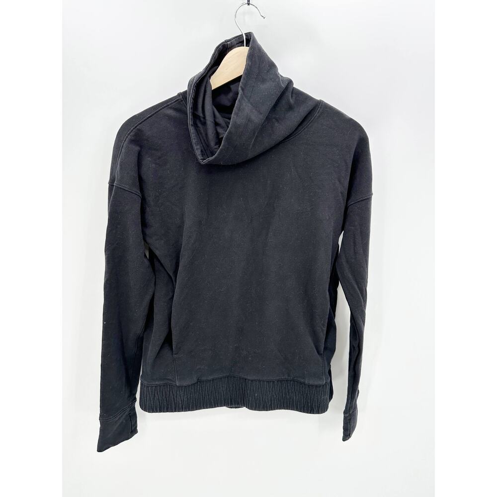 Lululemon‎ Stress Less Black French Terry Cowl Neck Pullover Sweatshirt W3BC3S 4